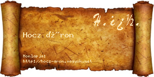 Hocz Áron névjegykártya