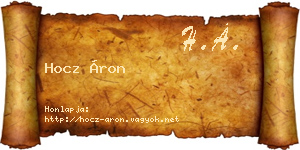 Hocz Áron névjegykártya